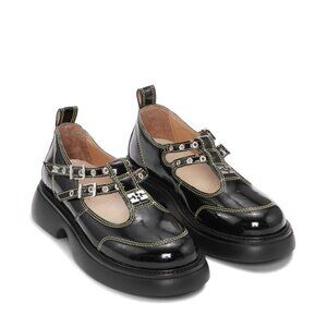 Ganni Everyday Butterfly Mary Jane Black Patent 9 US 39 EU